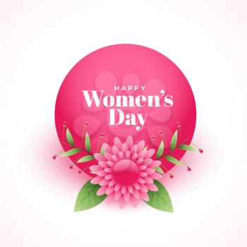 happy womens day elegant flower decorative wishes card design