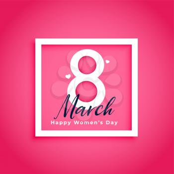 happy womens day wishes card design in pink