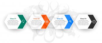 infographic template with four steps design