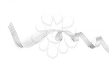 Silver ribbon on white background�