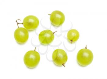 Ripe sweet grapes on white background�