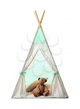 Cozy play tent for kids on white background�