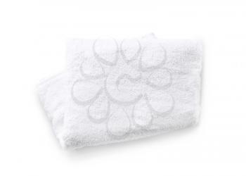 Clean soft towel on white background�