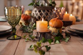 Beautiful festive table setting�