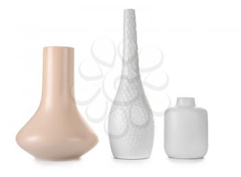 Different vases on white background�