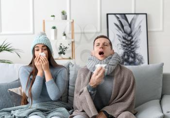 Couple ill with flu at home�