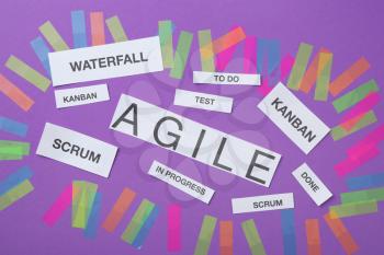Words related to agile on color background�