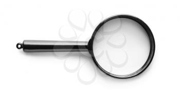 Magnifying glass on white background�