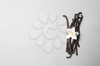 Aromatic vanilla sticks on light background�