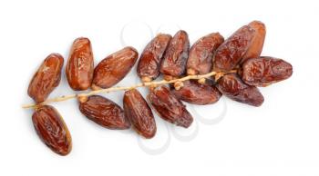 Sweet dried dates on white background�