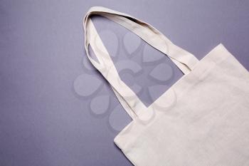 Tote bag on grey background. Ecology concept�