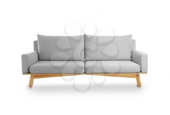 Comfortable sofa on white background�
