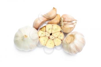 Fresh garlic on white background�