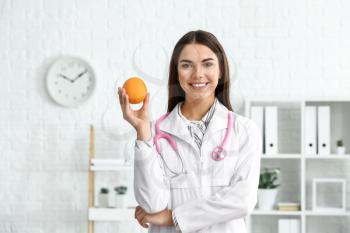 Portrait of female nutritionist in her office�