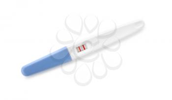 Positive pregnancy test on white background�