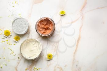 Cosmetic clays on light table�