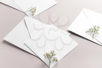 Mockups of invitations on grey background�