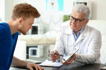 Male patient at urologist's office�