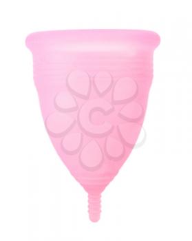 Menstrual cup on white background. Zero waste concept�