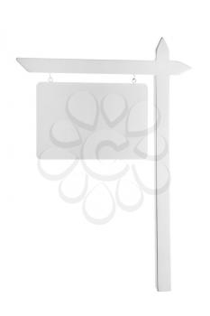 Empty sign board on white background�