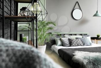 Beautiful interior of modern stylish bedroom�