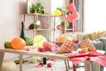 Room in terrible mess after party�