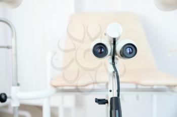 Modern colposcope in gynecologist's office�