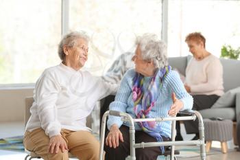 Happy senior women in nursing home�