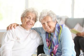 Happy senior women in nursing home�