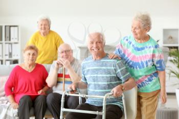 Happy senior people in nursing home�