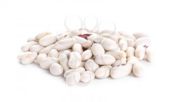 Raw beans on white background�