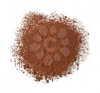 Heap of cocoa powder on white background�