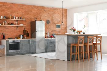 Interior of modern comfortable kitchen�