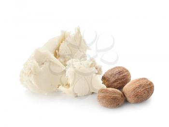 Shea butter on white background�