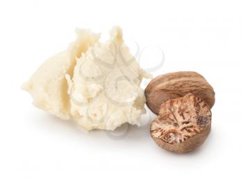 Shea butter on white background�