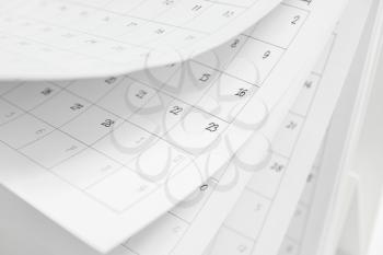 Pages of paper calendar, closeup�