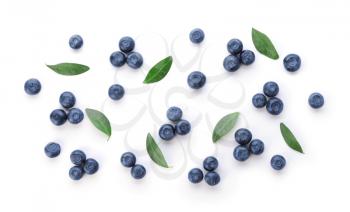 Fresh ripe blueberry on white background�