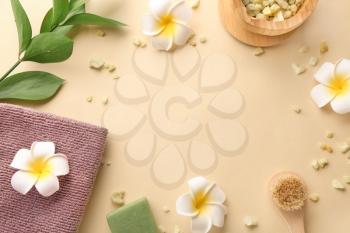 Beautiful spa composition on light background�