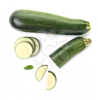 Fresh zucchini on white background�