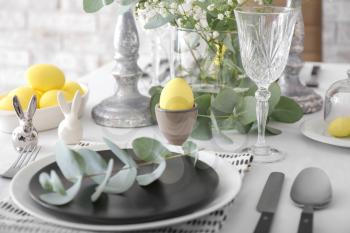 Table set for Easter celebration�