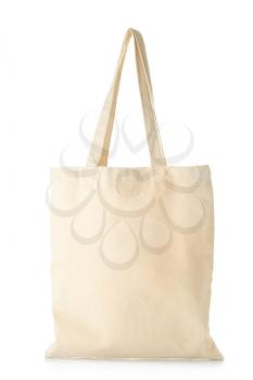 Stylish eco bag on white background�