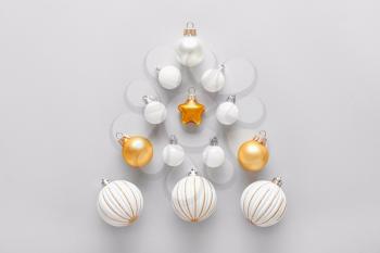 Beautiful Christmas composition on light background�