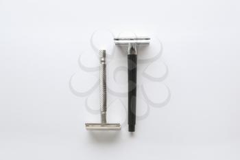 Razors for hair removal on white background�