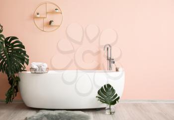 Modern bathtub of stylish interior�