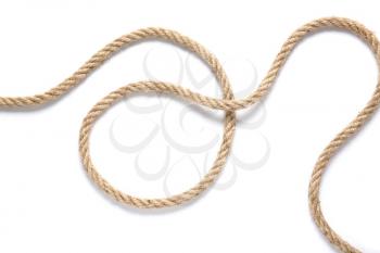 Rope on white background, top view�