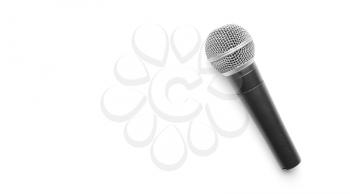 Modern microphone on white background�
