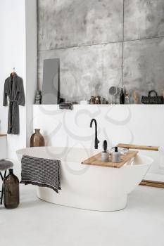 Stylish interior of clean bathroom�