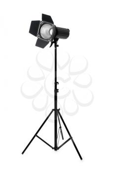 Professional lighting equipment for photo studio on white background�
