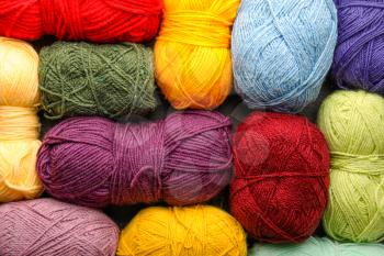 Colorful knitting yarns as background�