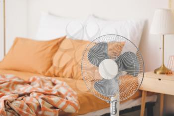 Modern electric fan in bedroom�